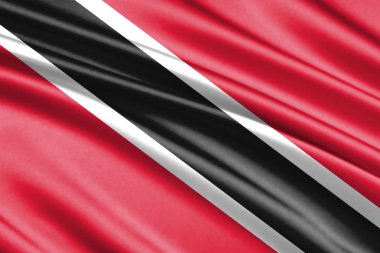 Trinidad ve Tobago, güzel renkli dalgalanan bayrak