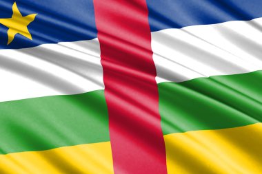 Orta Afrika Cumhuriyeti, güzel renkli dalgalanan bayrak