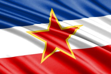 Yugoslavya'nın güzel renkli dalgalanan bayrak