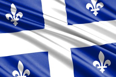 güzel renkli dalgalanan bayrak Quebec eyaleti, Kanada   