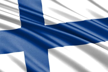 güzel renkli dalgalanan bayrak, Finlandiya