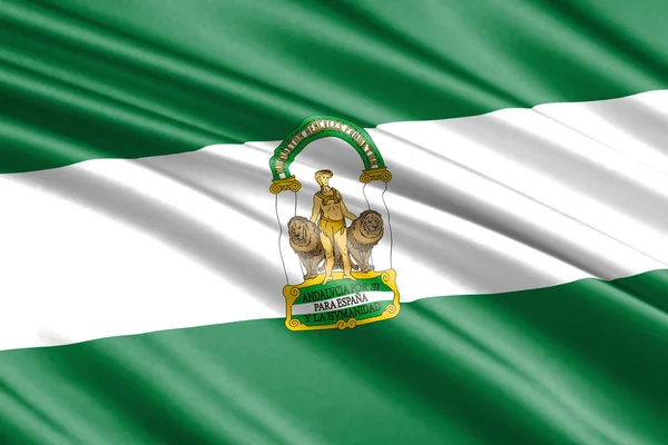 Hermosa Bandera Ondeante Colorido Andalucía — Foto de Stock