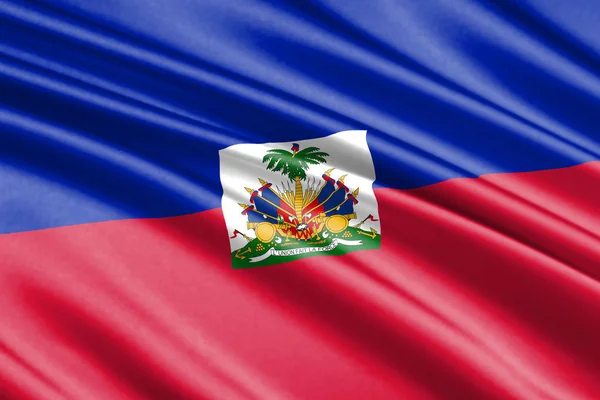 Piękne Kolorowe Flagę Macha Haiti — Zdjęcie stockowe
