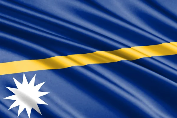 Beau Drapeau Agitation Coloré Nauru — Photo