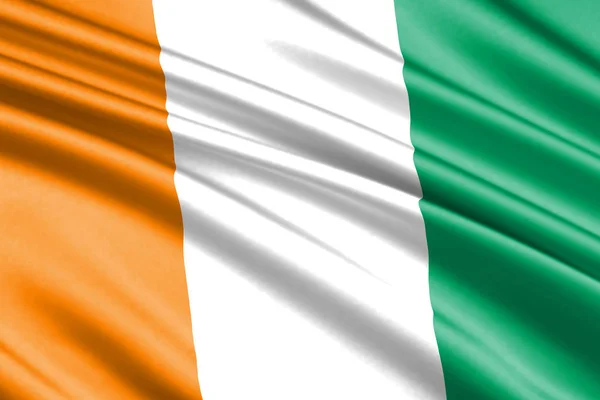 Schöne Bunte Schwenkende Flagge Der Elfenbeinküste — Stockfoto