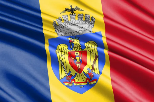 Bükreş şehir güzel renkli dalgalanan bayrağı