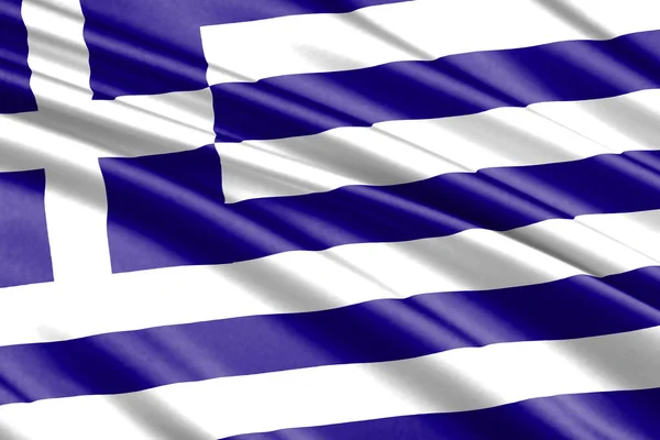 Όμορφη Πολύχρωμα Κυματίζει Σημαία Της Ελλάδας — Φωτογραφία Αρχείου