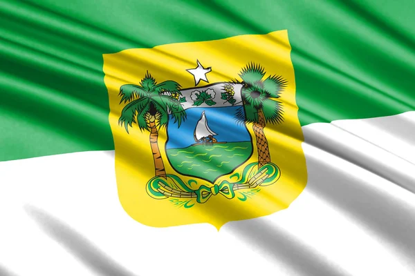 Hermosa Bandera Ondeando Colorido Del Estado Rio Grande Norte Brasil —  Fotos de Stock