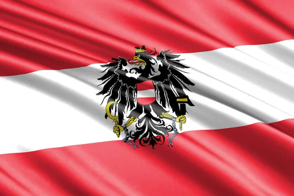Beautiful Colorful Waving Flag Austria — Stock Photo, Image