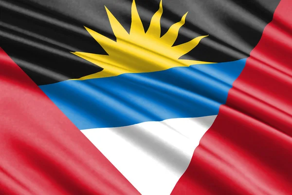 Beautiful Colorful Waving Flag Antigua Barbuda — Stock Photo, Image