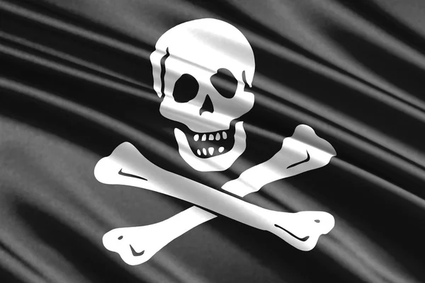 Hermoso Colorido Ondeando Bandera Pirata — Foto de Stock