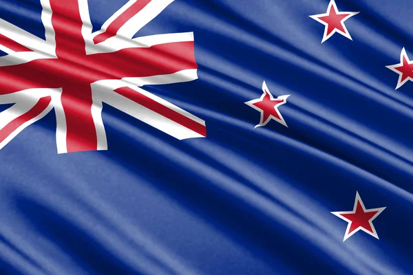 Gyönyörű Színes Integetett Zászló Zéland — Stock Fotó