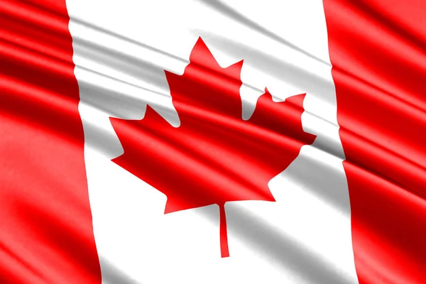 Krásné Barevné Vlající Vlajka Kanady — Stock fotografie