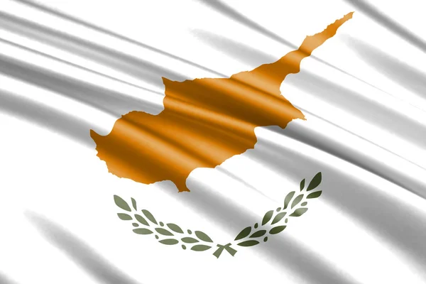 Ciprus Gyönyörű Színes Hullámzó Zászlaja — Stock Fotó