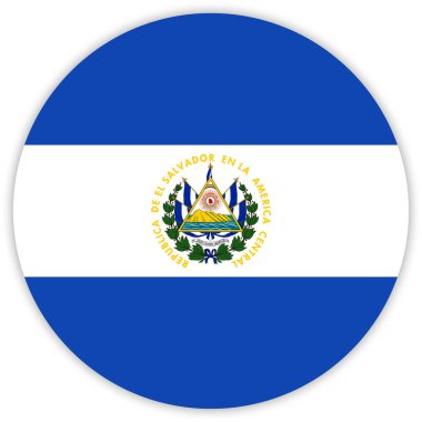 El Salvador, vektör, illüstrasyon yuvarlak renkli bayrak  