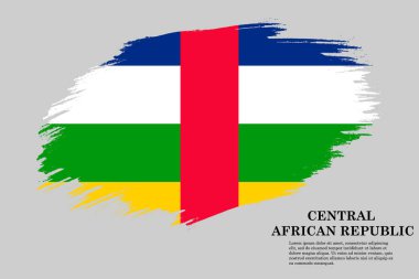 Grunge fırça konturu arka plan, vektör, illüstrasyon Orta Afrika Cumhuriyeti, bayrağı tarz