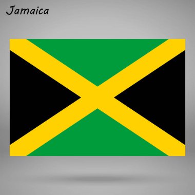 Jamaika, vektör, illüstrasyon renkli bayrak  