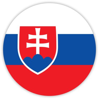 Slovakya, vektör, illüstrasyon yuvarlak renkli bayrak  