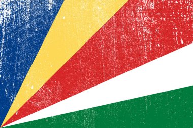 Seyşel Adaları, vektör, illüstrasyon grunge renkli bayrak 