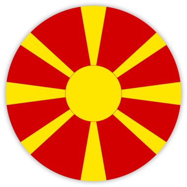 Makedonya, vektör, illüstrasyon yuvarlak renkli bayrak  