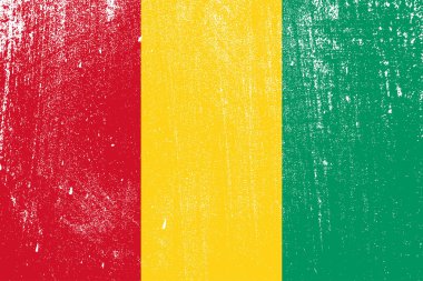 Grunge renkli bayrak Gine, vektör, illüstrasyon 