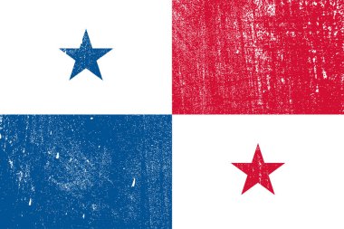 Panama, vektör, illüstrasyon grunge renkli bayrak 