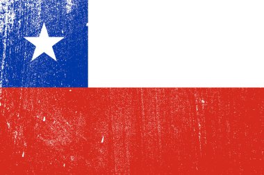 Grunge renkli bayrak Şili, vektör, illüstrasyon 