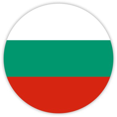 Bulgaristan, vektör, illüstrasyon yuvarlak renkli bayrak  