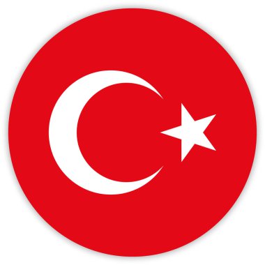 Türkiye, vektör, illüstrasyon yuvarlak renkli bayrak  
