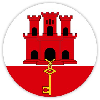Gibraltar, vektör, illüstrasyon yuvarlak renkli bayrak  