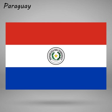 Paraguay, vektör, illüstrasyon renkli bayrak  