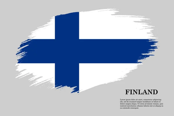 Grunge Stylem Vlajka Finska Pozadí Tahu Štětce Vektor Ilustrace — Stockový vektor