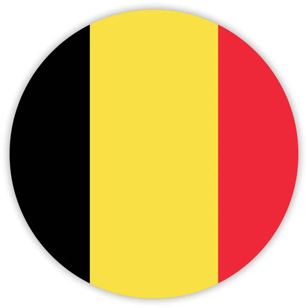 Runde Bunte Flagge Belgiens Vektor Illustration — Stockvektor