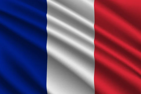 Hermosa Bandera Ondeante Colorido Francia Vector Ilustración — Vector de stock