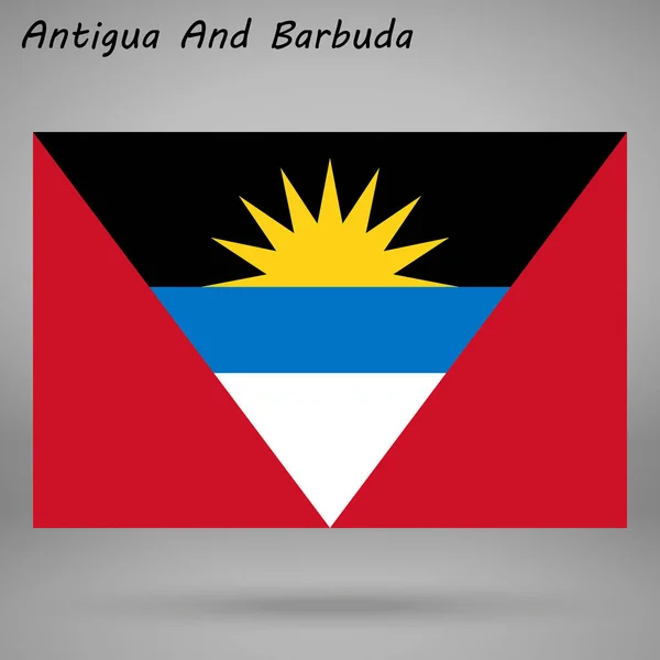 Kleurrijke Vlag Van Antigua Barbuda Vector Illustratie — Stockvector