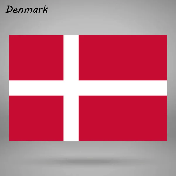 Färgglada Flagga Danmark Vektor Illustration — Stock vektor