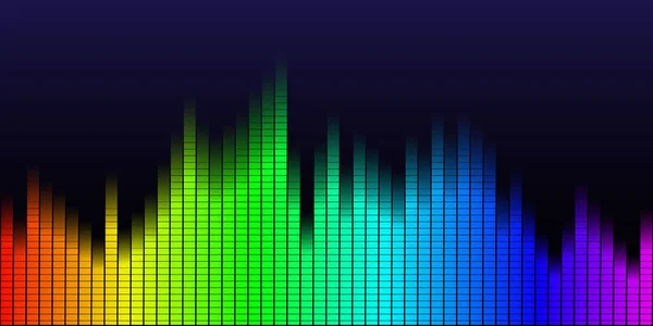 Müzik Ses Dalgaları Equalizer Vektör Illüstrasyon Için Disko Gökkuşağı Renkli — Stok Vektör