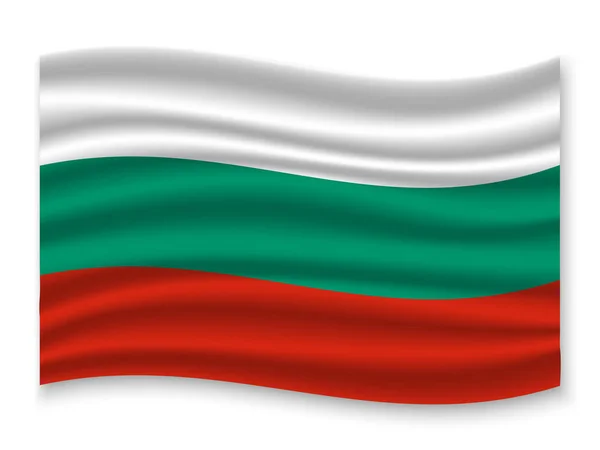 Hermoso Colorido Ondeando Bandera Bulgaria Aislado Sobre Fondo Blanco Vector — Archivo Imágenes Vectoriales