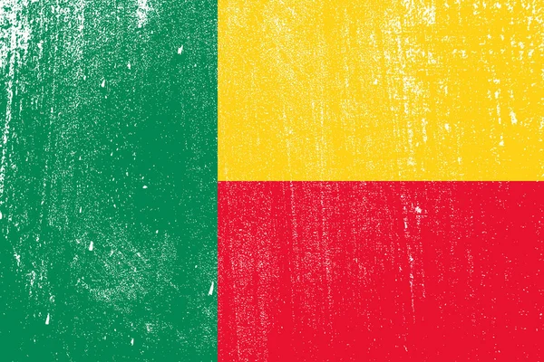Grunge renkli bayrak Benin, vektör, illüstrasyon 