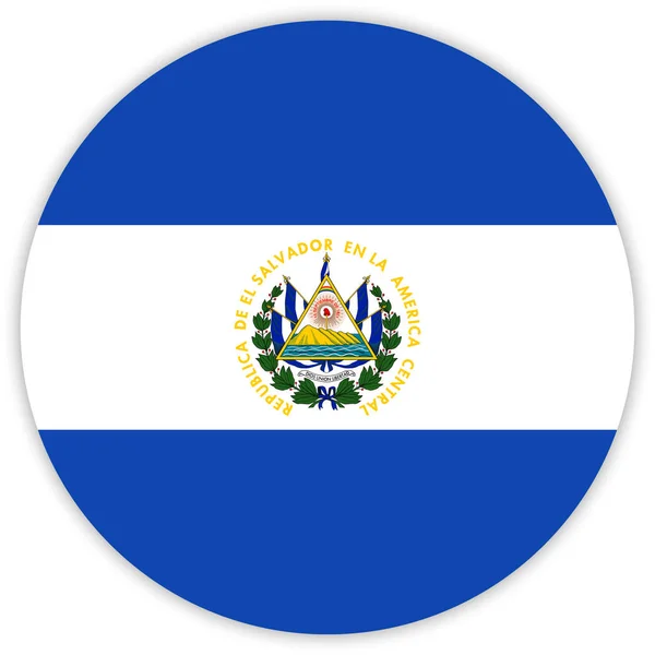 Bandiera Rotonda Colorata Salvador Vettore Illustrazione — Vettoriale Stock