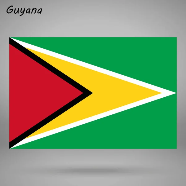 Färgglada Flagga Guyana Vektor Illustration — Stock vektor