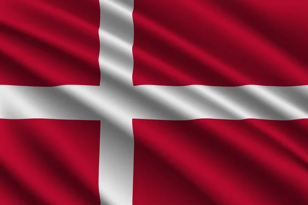 Vackra Färgglada Viftande Flagga Danmark Vektor Illustration — Stock vektor