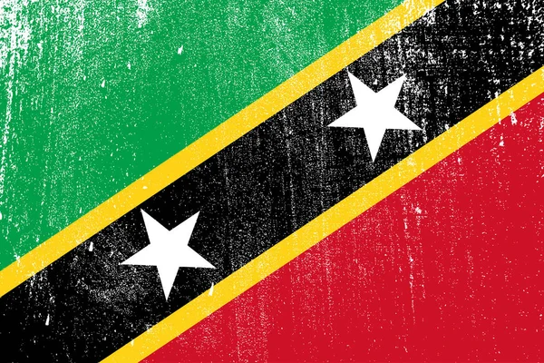 Grunge Kleurrijke Vlag Van Saint Kitts Nevis Vector Illustratie — Stockvector