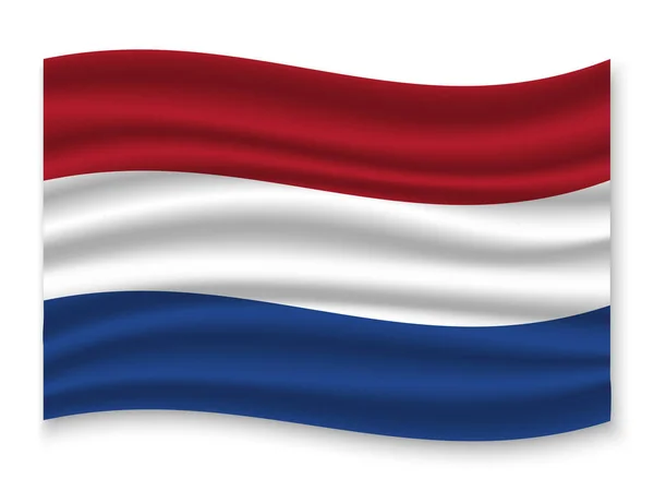 Mooie Kleurrijke Wapperende Vlag Van Luxemburg Geïsoleerd Een Witte Achtergrond — Stockvector