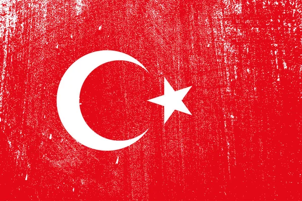 Grunge Renkli Bayrak Türkiye Vektör Illüstrasyon — Stok Vektör