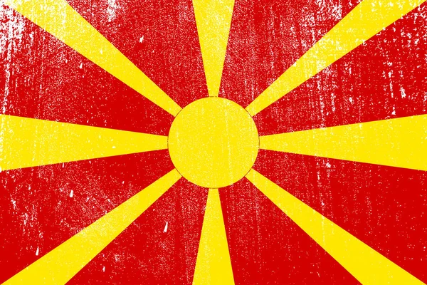 Grunge Colorful Flag Macedonia Vector Illustration — Stock Vector