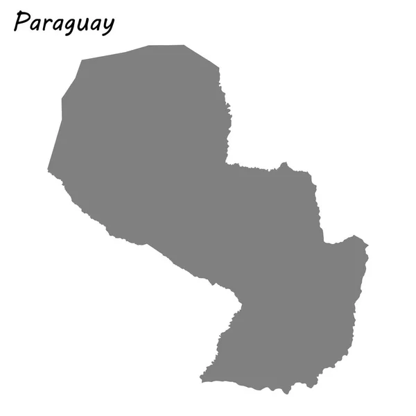 Mapa Alta Calidad Paraguay — Vector de stock