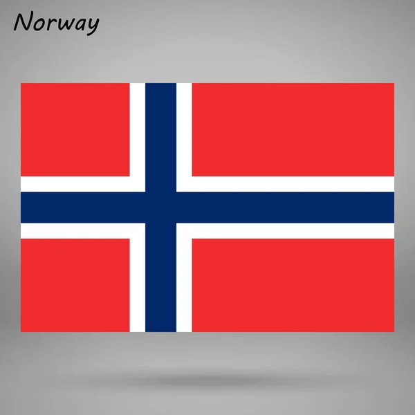 Colorida Bandera Noruega Vector Ilustración — Vector de stock