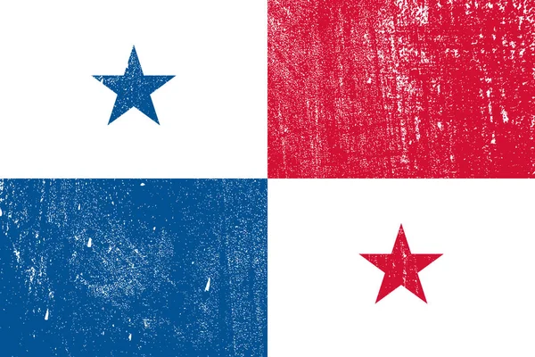 Panama, vektör, illüstrasyon grunge renkli bayrak 