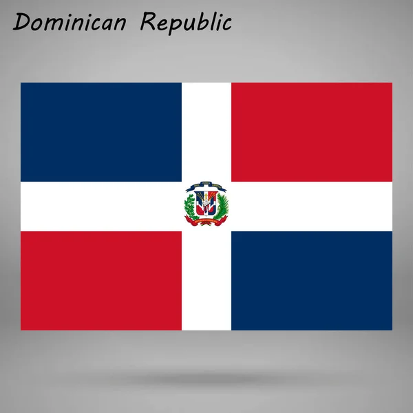 Colorida Bandera República Dominicana Vector Ilustración — Archivo Imágenes Vectoriales